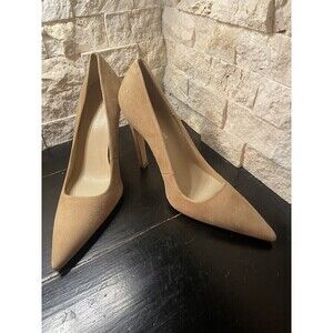 Good American Tan Heels Sleek Pointed-Toe Pumps